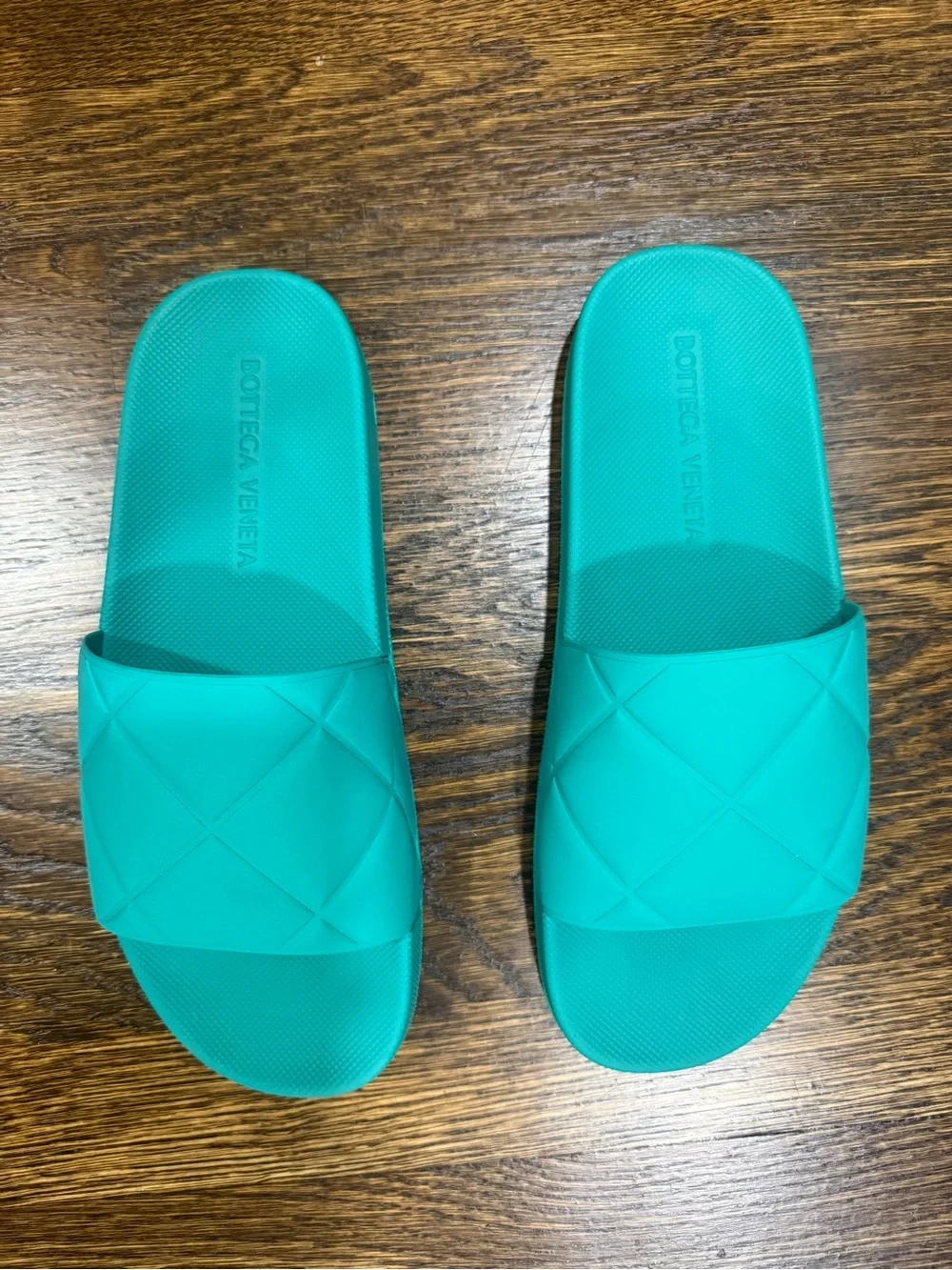 Bottega Veneta Men Turquoise Slide Sandals